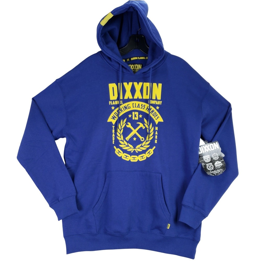 Dixxon Working Class Heroes‎ Hoodie Mens M Blue Graphic Pullover Streetwear